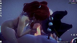 Nyotengu and Kanna in FMF threesome at office. 😘