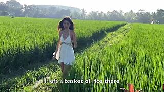 Cute rice picker opts for sex as payment for fieldwork