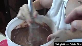 Vicky vette eats cum!