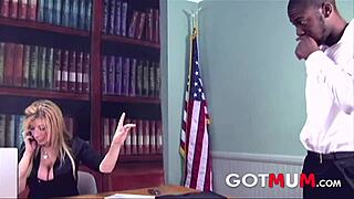 Damn! Milf president goes crazy for his huge BBC!