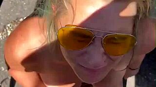 Cheating Blonde Whore Sucks Cock And Takes Facial Out In Public During The Day!