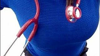 i saw the latina nurce flashing her big ass tits in the offce