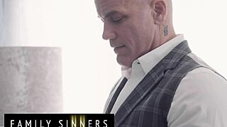 Hot Step Daughter Catches Step Dad Jerking Off And Helps With Blowjob