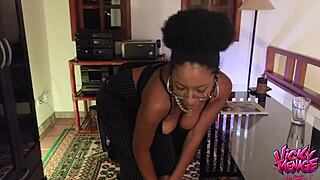 Sexy Ebony Teen Poses in See-Through