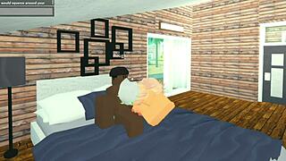 roblox avatar gets intense throat action from big black cock