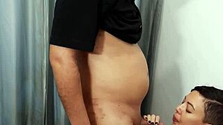 Perverted Couple Rips Clothes In Wet Dressing Room Sex.