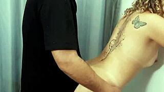 Perverted Couple Rips Clothes In Wet Dressing Room Sex.