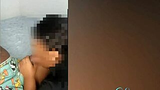 enjoying a snack with a midget on all fours