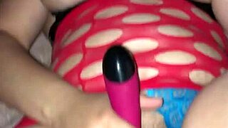 Hey, check out how she's using that dildo and vibrator for masturbation.