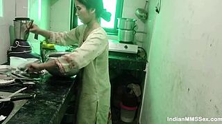 Indian Maid's Passionate Kitchen Encounter With Hot Sex And Blowjob.