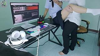 asian teen 18+ cosplay roleplay with senior in front of computer loud thai voice 4k