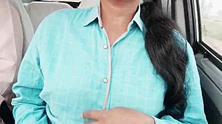 college girl gets wild with telugu dirty talk in car sex