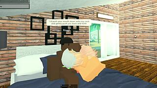 roblox avatar gets intense throat action from big black cock