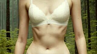 Girls In Underwear Hang Out At Cabin Woods