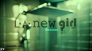 sexy brunette model relaxes in a sensual bath with lesbian touches