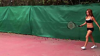 Exciting group activity on the tennis court