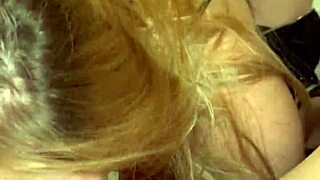 Blonde teen gets sloppy facefuck and cum in mouth from daddy in homemade rough scene