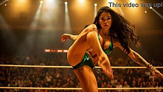 I admire this athletic bodybuilder flexing her huge muscles