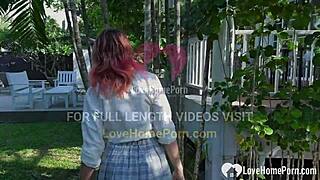 College babe tied up in bathtub, clothes ripped 😈