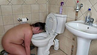 Bbw instructs you on licking in the public toilet with cum countdown