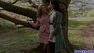 british milf in lingerie gets queened by tattooed babe in heels