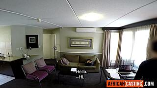 Amateur black chick sloppily sucks big American cock in raw POV