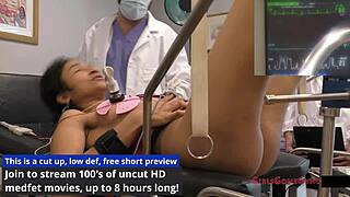 Miss mars tries electrical e-stim with doctor and nurse