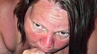 milf sucking cock so good she cums all over it