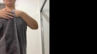 DEGENERATE WIFE STRIPS NAKED IN FRONT OF THE CAMERA AND STEPS INTO THE SHOWER, SHOWING OFF HER BIG ASS AND TITS