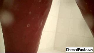 Diamond enjoys a relaxing shower session in the bathroom