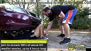 The perv neighbor humiliates Latina with foot fetish.