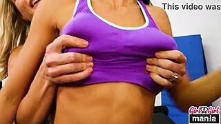 FIT LESBIANS NIKKI KNIGHTLY LICK EACH OTHER'S BIG CLITS AND TITS IN SENSUAL SESSION