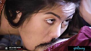 Kristen Scott masturbates fantasizing about girls, big tits lesbian outdoor fun.