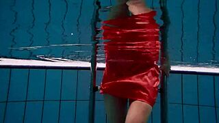 sexy naked avenna swims nude in pool