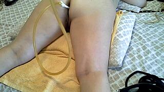 2 white wine enemas and spanks for the european bbw slave in bdsm session