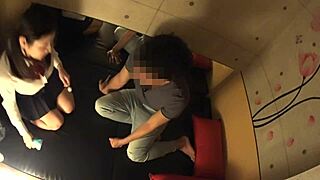Japanese busty school girl receives a secret massage from teacher.