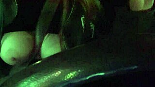 italian big tits milf flashes juicy tits on solo car ride.