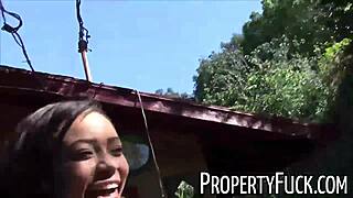 Young Black Real Estate Agent Tricked Into Fucking Pervert With Camera, Feeling So Naughty And Exposed Outdoors