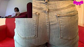 Chubby Nebraska college girl spanked in jeans.