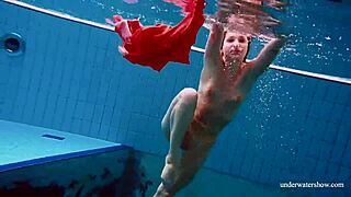 sexy naked avenna swims nude in pool