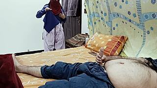 Desi girl watches stepdad masturbate then fucks him