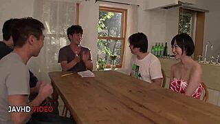 Yu Shinoda in Intense Group Sex Blowjob Scene