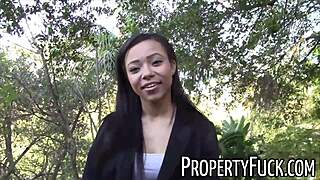 Young Black Real Estate Agent Tricked Into Fucking Pervert With Camera, Feeling So Naughty And Exposed Outdoors