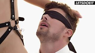 The hot blonde savors a deep romantic encounter with her blindfolded lover in a sensual setting from whiteboxxx.