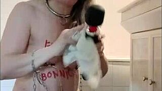 slave undergoes degradation in the master's office with binding