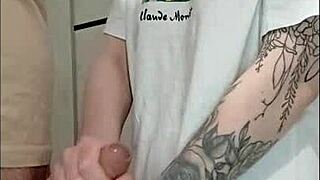 Stepmom's friend jerked me off at the house party