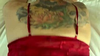 Is the tattooed slut bent over for anal creampie?