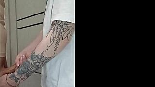 Stepmom's friend jerked me off at the house party