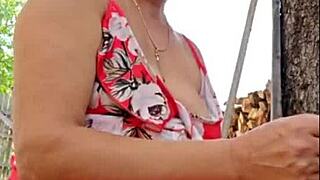 I watch this blonde milf masturbating to orgasm