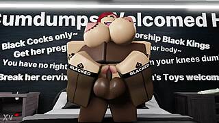 Railing nasty thick redhead bitch with monster black cock